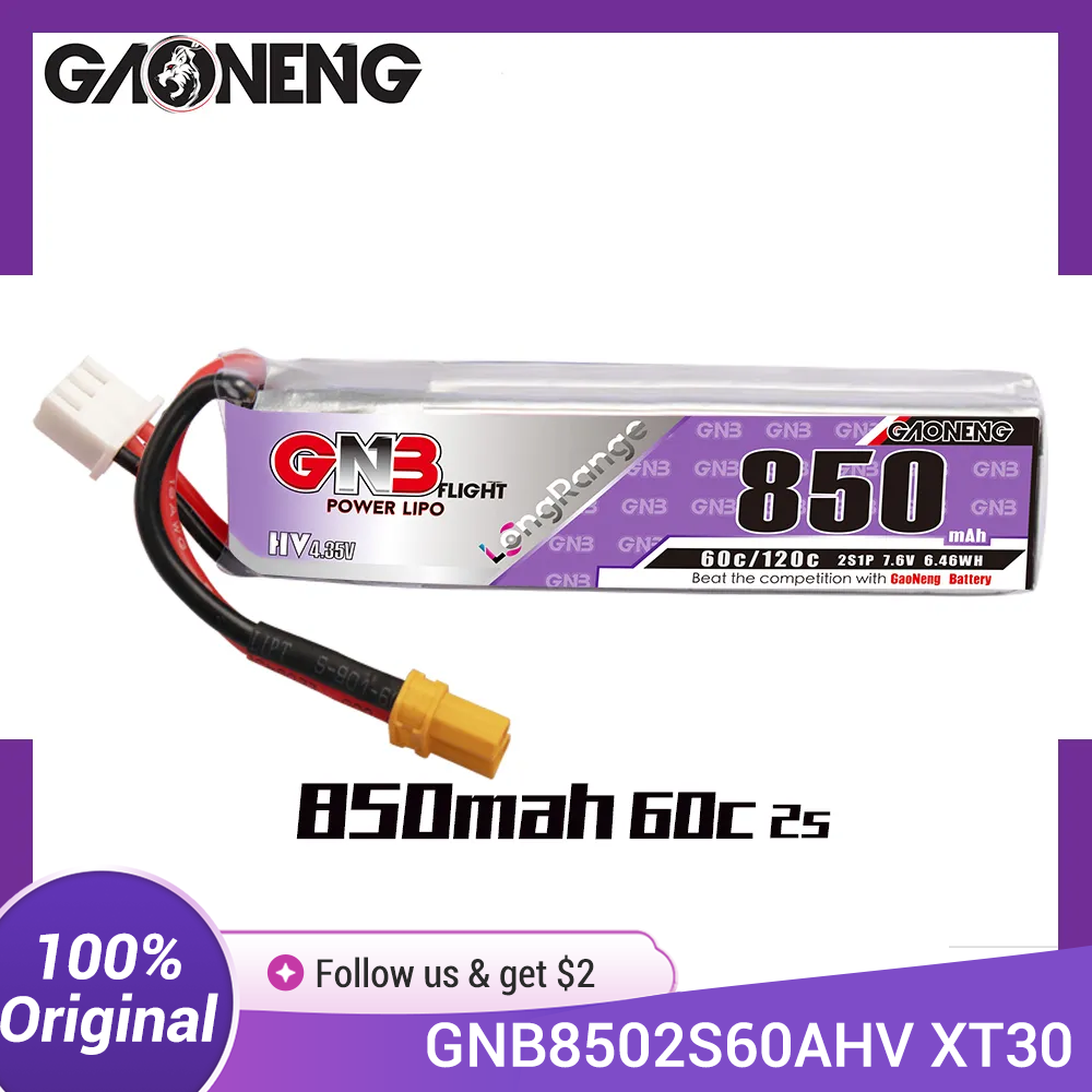 Drone Battery 3S - GAONENG GNB LiPo-Akku 850 mAh 2S